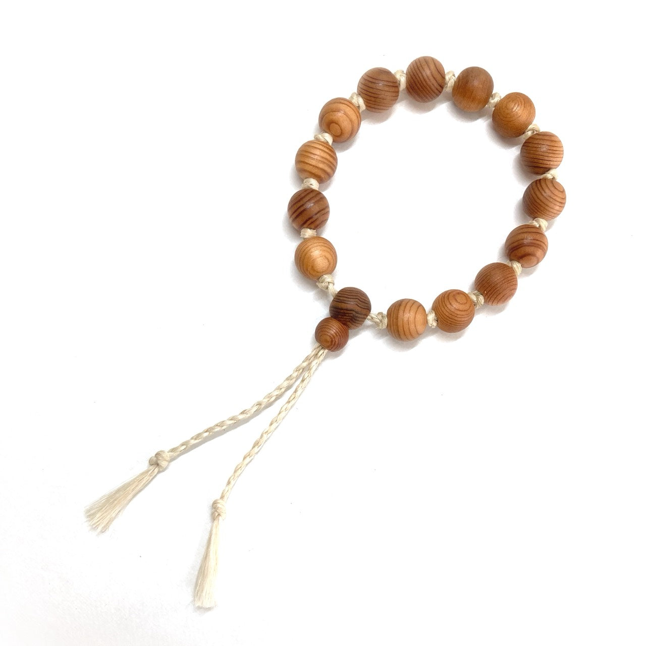 大玉屋久杉ビーズ精麻ブレスレット 10ミリ珠