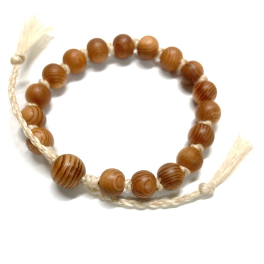 大玉屋久杉ビーズ精麻ブレスレット８ミリ珠